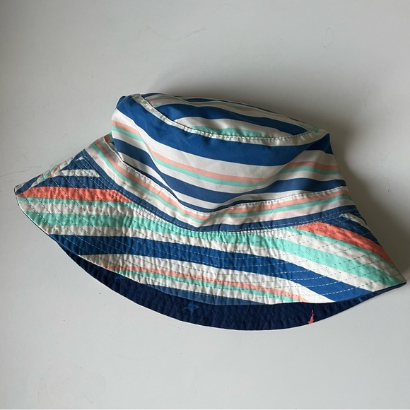 Carter’s Kids Reversible Swim Bucket Hat - Blue/Stingrays / Multi-Colour Stripe - Picture 2 of 4